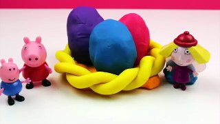 Play Doh Easter basket Peppa Pig Frozen ben and Holly Surprise eggs Episode Spongebob