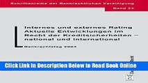 Read Internes Und Externes Rating. Aktuelle Entwicklungen Im Recht Der Kreditsicherheiten -