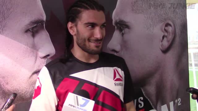 Elias Theodorou post-fight media scrum at UFC Fight Night 89