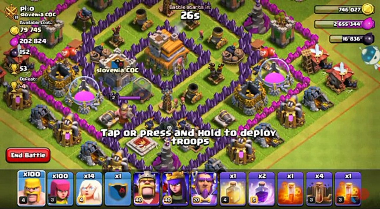 Clash of Clans "15 healers+Heroes"