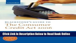 Read Blackstone s Guide to the Consumer Credit ACT 2006  PDF Free