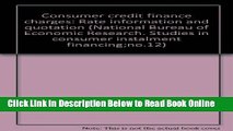 Read Consumer credit finance charges: Rate information and quotation (National Bureau of Economic