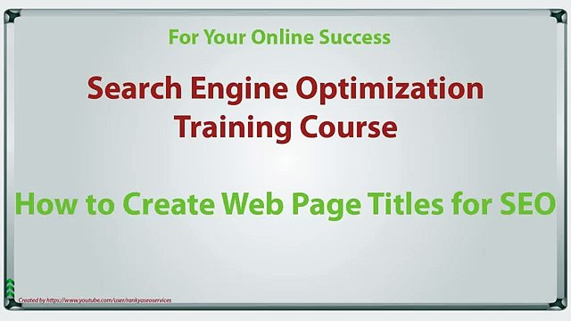 How to Create Web Page Titles for SEO - Lecture 13