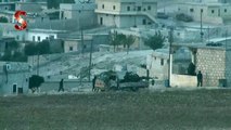 استهداف الثوار لجيش النظام برشاش 23 على جبهة قرية القراصي بريف حلب الجنوبي 19 10 2015