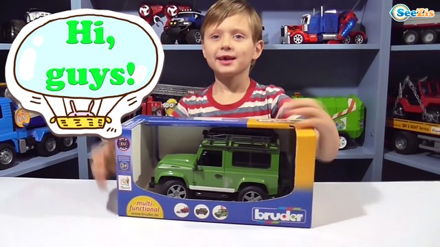 BRUDER CARS. Video for children – unboxing cars toys. Land Rover Defender Station Wagon Review