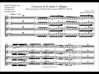 [Accompaniment] Bach / Vivaldi BWV972 / RV230 3. Allegro [Sheet music]