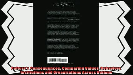 Download Video: behold  Cultures Consequences Comparing Values Behaviors Institutions and Organizations Across