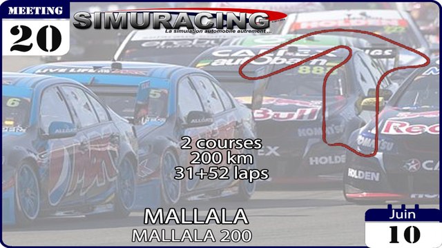 Tour de piste à Mallala en Holden Commodore V8 Supercars australien sur Rfactor
