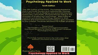 different   Psychology Applied to Work