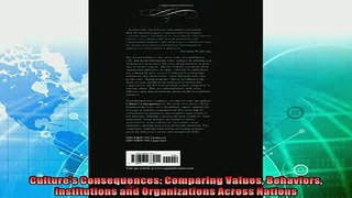 complete  Cultures Consequences Comparing Values Behaviors Institutions and Organizations Across