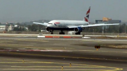 British Airways Boeing 772 landing rwy 26 at Ben Gurion airport-Israel