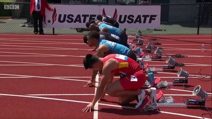 100m H - DL Eugene, 28 mai 2016 - Gatlin (9''88)
