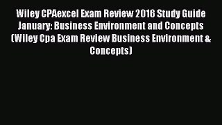 Download Wiley CPAexcel Exam Review 2016 Study Guide January: Business Environment and Concepts