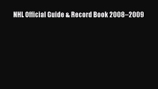 Download NHL Official Guide & Record Book 2008â€“2009 ebook textbooks