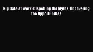 Download Big Data at Work: Dispelling the Myths Uncovering the Opportunities PDF Online