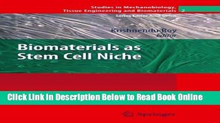 Read Biomaterials as Stem Cell Niche (Studies in Mechanobiology, Tissue Engineering and