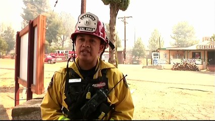 Evacuations in California border town after wildfire jumps highway