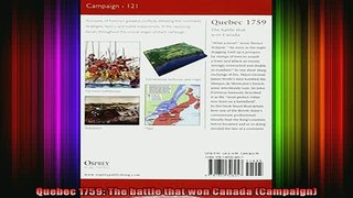 READ book  Quebec 1759 The battle that won Canada Campaign Full Free
