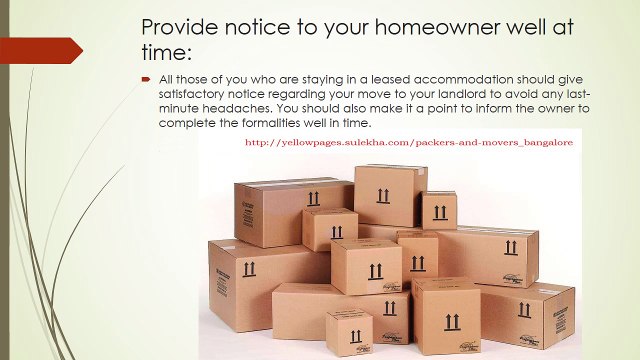 Packers and Movers Relocation Tips Video - Shifting Bangalore