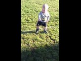 1 year old playing football - Brooklyn Wratt (17 months)