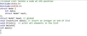 8. Linked List in C_C   - Delete a node at nth position