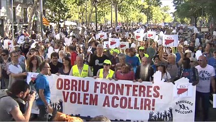 مظاهرات مطالبة بحل أزمة اللاجئين بإسبانيا