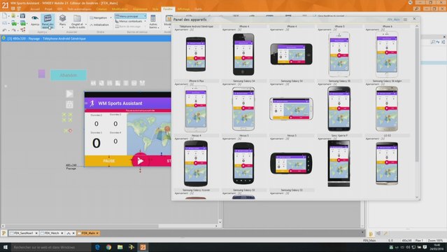 Panel de visualisation - Un aperçu de vos applications sur toutes les plateformes mobiles.