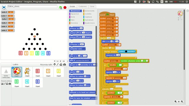 Algorithmie : la planche de Galton