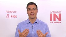 Pedro Sánchez pide en inglés que se vote contra el 'Brexit'