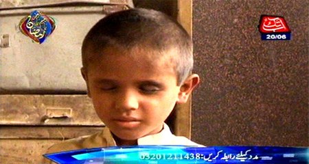 Afghan Basti resident Razia waiting for help for grandson treatment