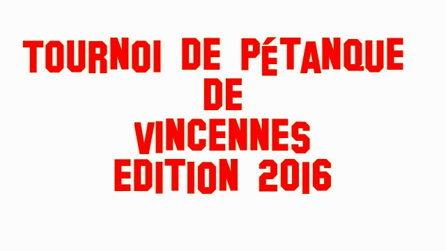 Tournoi de petanque de Vincennes Edition 2016