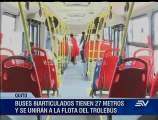 Los primeros 5 biarticulados se suman al sistema Trolebús en Quito