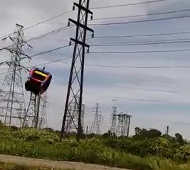 Bounce House Sails Into Power Lines
