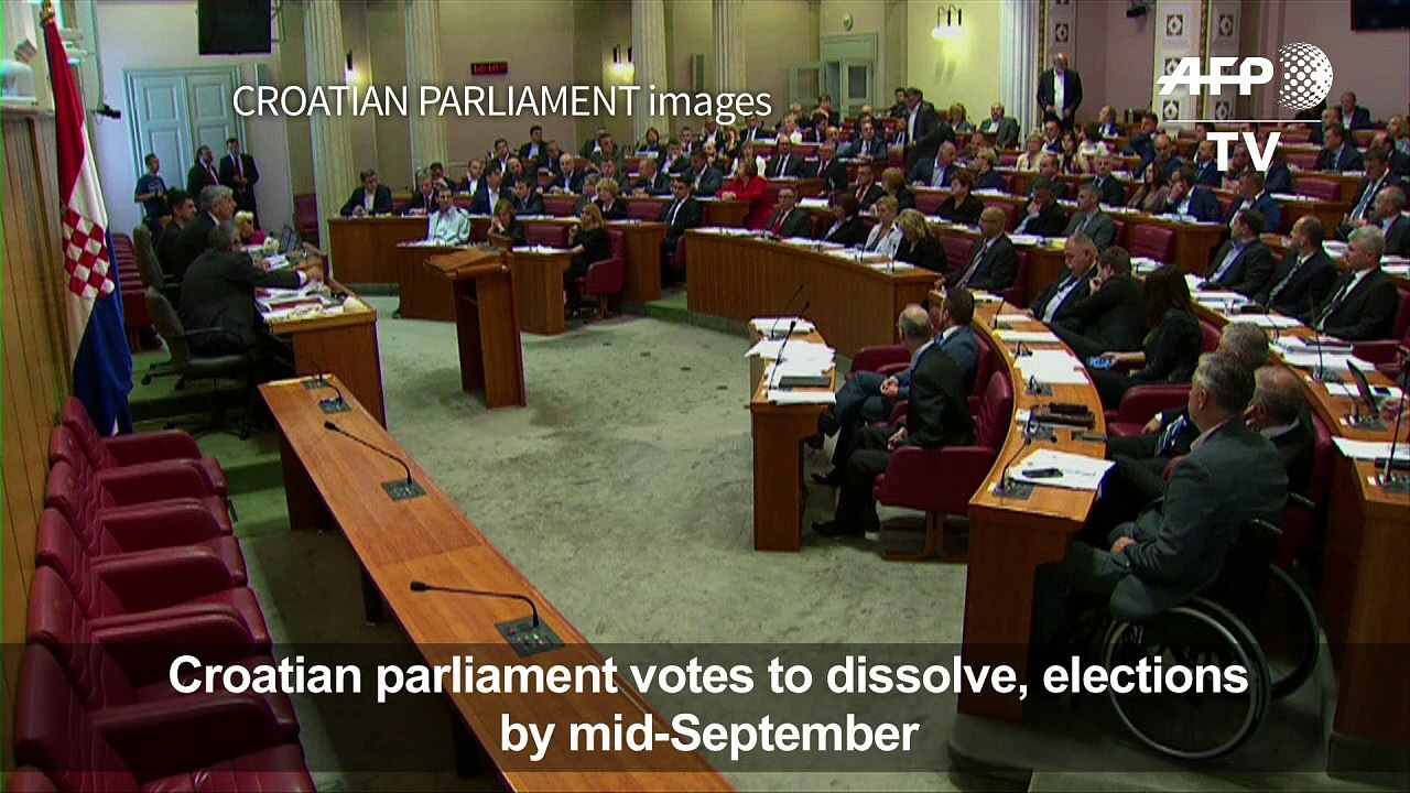 Croatian parliament votes to dissolve, election by mid-September