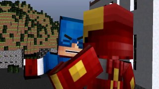 Captain America vs Iron Man Civil War Minecraft Animation