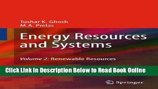 Read Energy Resources and Systems: Volume 2: Renewable Resources  Ebook Free