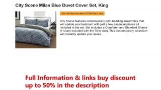 City Scene Milan Blue Duvet Cover Set, King