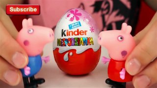 Kinder Surprise Eggs Peppa Pig And George Unboxing  - For Kids