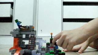 lego minecraft survival na caverna #1 matar zombie