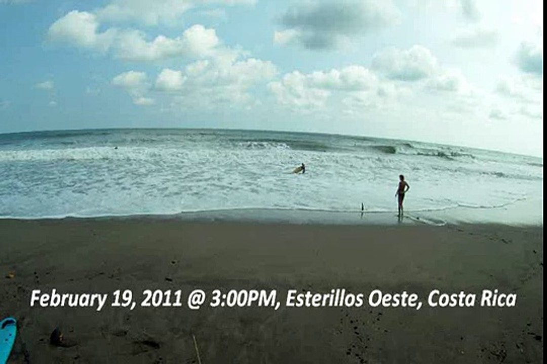 Esterillos Oeste Beach Costa Rica Surfing in the Froth 2-29-11.wmv