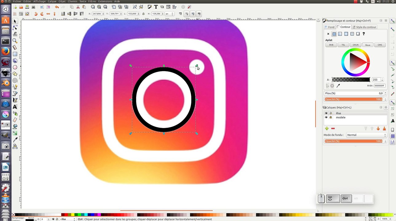 Tuto inkscape : logo instagram