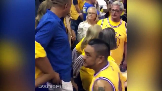 Cavs fan dabs on Dell Curry Cavaliers vs Warriors - Game 7 June 19, 2016 NBA Finals