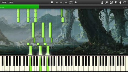 Princess Mononoke - Tatari Gami II Ubawareta Yama - Easy Piano tutorial (Synthesia)