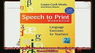 different   Speech to Print Workbook Language Exercises for Teachers Second Edition