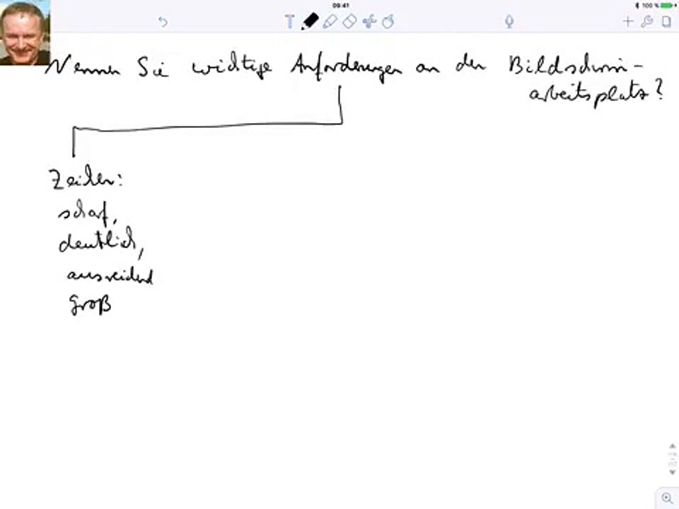 Bildschirmarbeitsplatz, wichtige Anforderungen