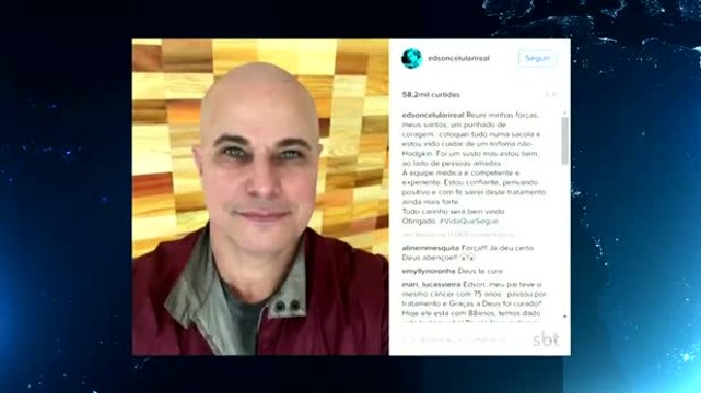 Ator Edson Celulari revela que tem câncer no sistema linfático