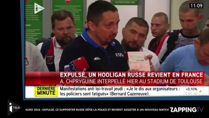 Euro 2016 : Expulsé, ce supporter russe défie la police et revient assister à un nouveau match (Vidéo)