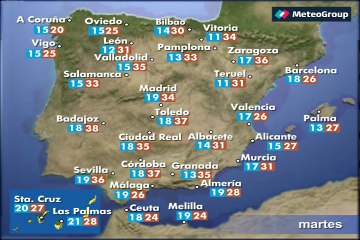 Previsión del tiempo para este martes 21 de junio