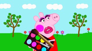 Peppa pig the first makeup Finger Family Nursery Rhymes Lyrics Parody