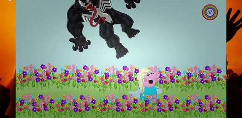 Peppa Pig Crying in Prison Frozen Elsa !! SuperMan Venom Finger Family Nursery Rhymes in Real Life